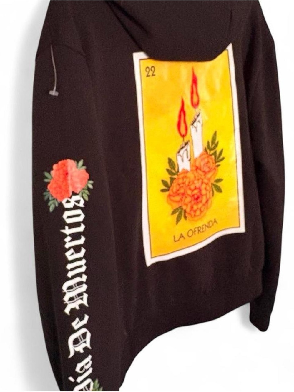 Rare VANS X LOTERIA OFRENDA BOXY Black HOODIE Dia De Los Muertos Women L - Picture 6 of 8